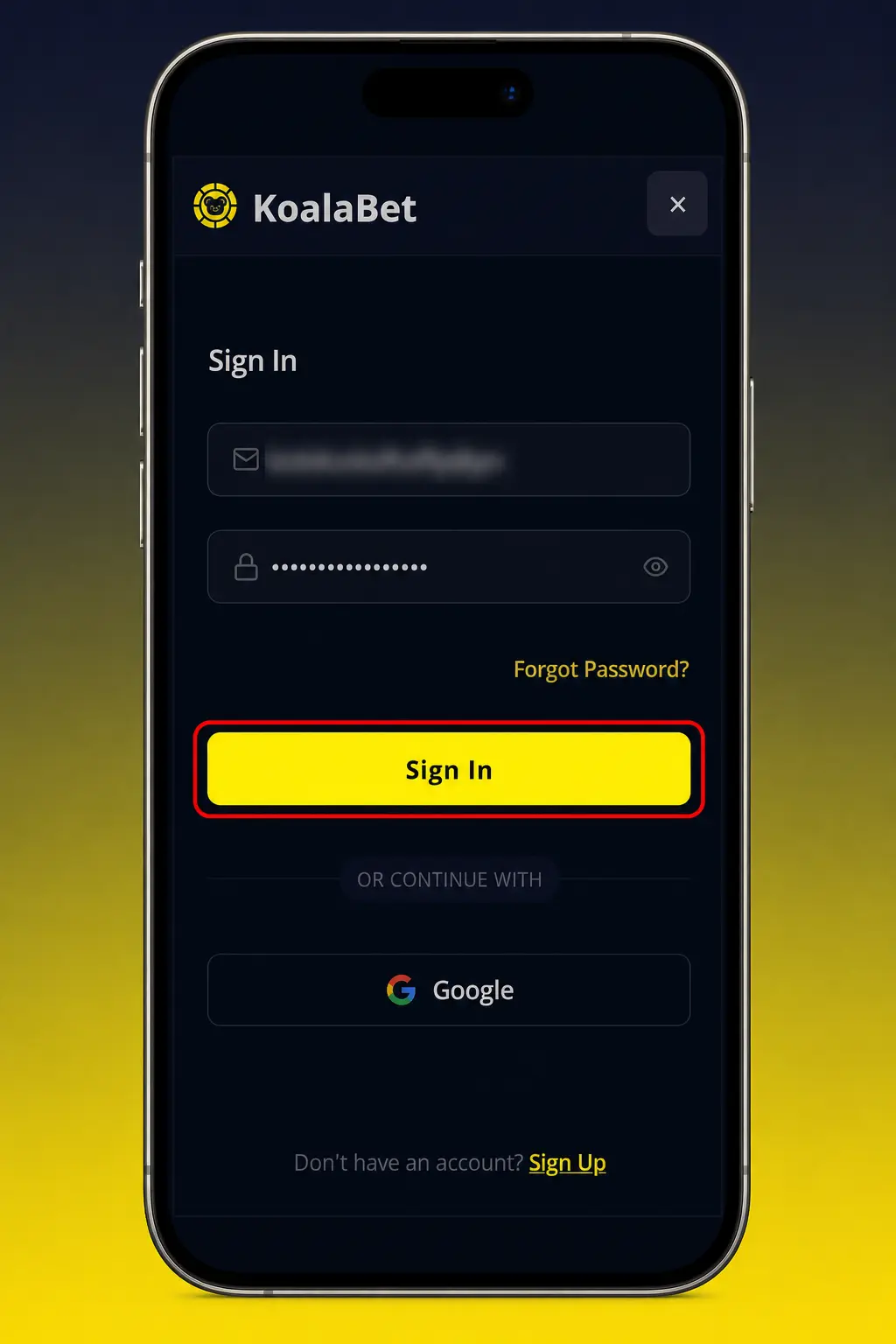 Step-by-step guide showing how to withdraw money from KoalaBet via the Cashier withdrawal tab